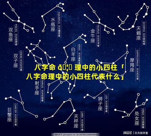 八字命 🦊 理中的小四柱「八字命理中的小四柱代表什么」